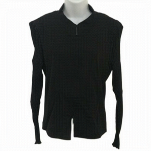 Annette Gortz Black Ruched Sleeves Double Zip Light Jacket Sz EU 36